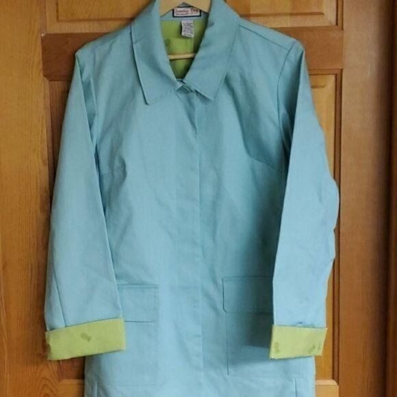 Jamaica Bay Lined Vented Pineapple Graphic Long Sleeve Sz L Jacket with Pockets - Picture 2 of 12